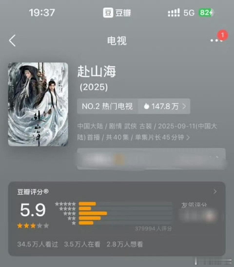 赴山海打分人数赴山海打分人数38万 赴山海打分人数38万，怎么样呢 ​​​