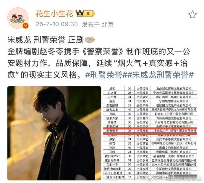 宋威龙新赛道宋威龙播剧红利宋威龙新赛道，真的好期待啊 