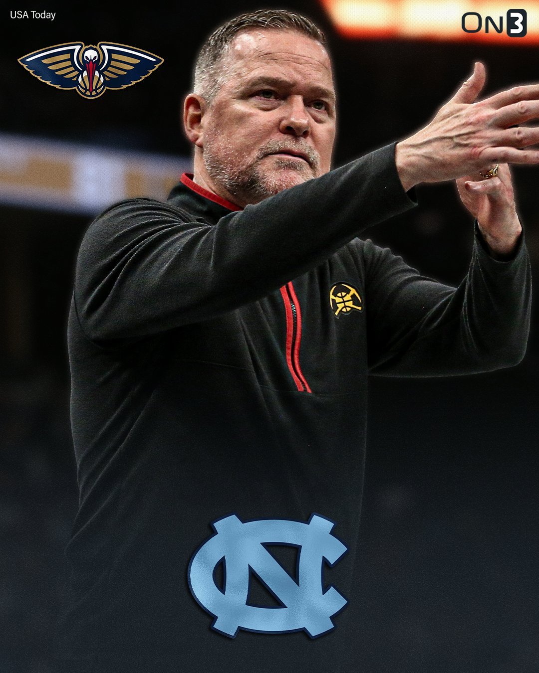 迈克尔·马龙预计成为北卡男篮主帅，他原本是鹈鹕选帅的领跑者，最终决定去执教NCA