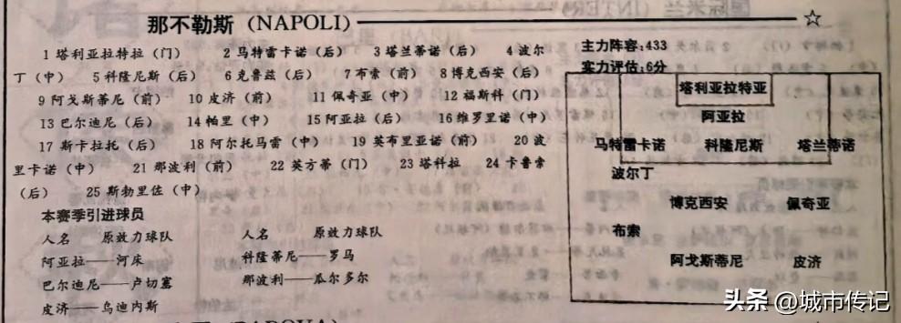 意甲黄金时代群雄并起，而意甲最难熬的不是保级队，而是意甲南大王那不勒斯。在结束马