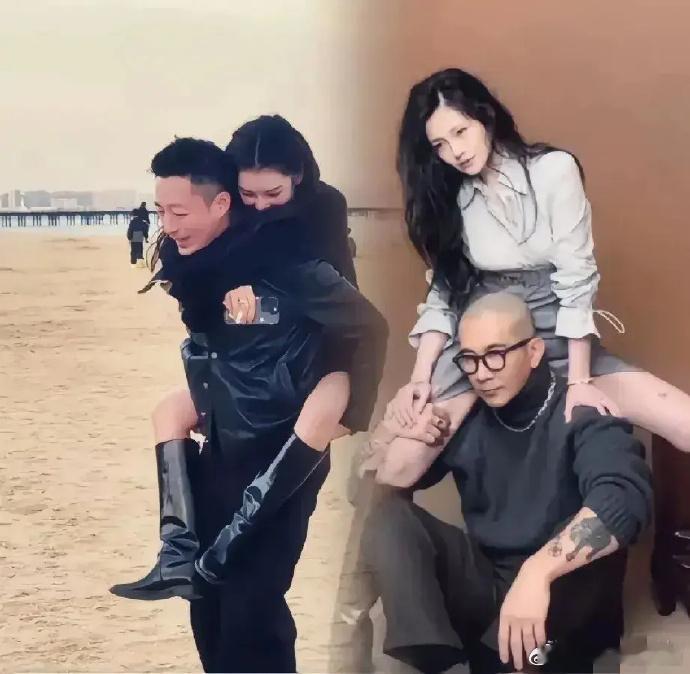 这张照片真逗，同是背媳妇，风格迥异。一位被丈夫背着，满脸娇羞；另一位则骑在丈夫头