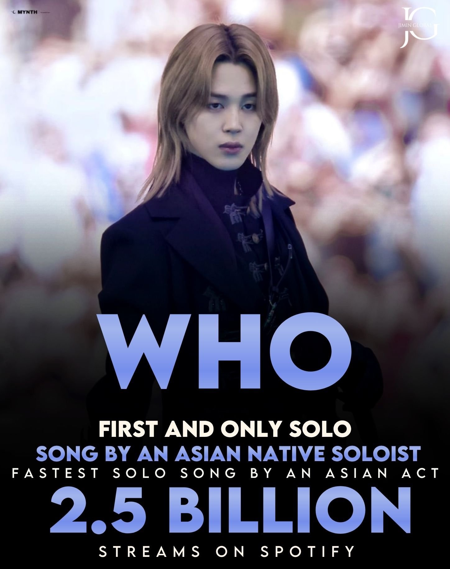 朴智旻《WHO》Spotify流媒突破2️⃣5️⃣亿🎉成为历史第一首达成的亚洲