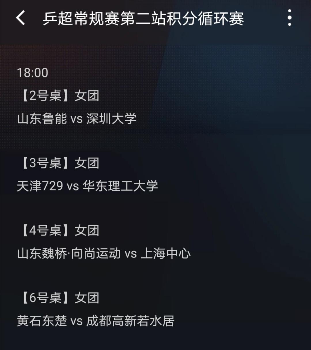 18：00第二轮积分循环赛
