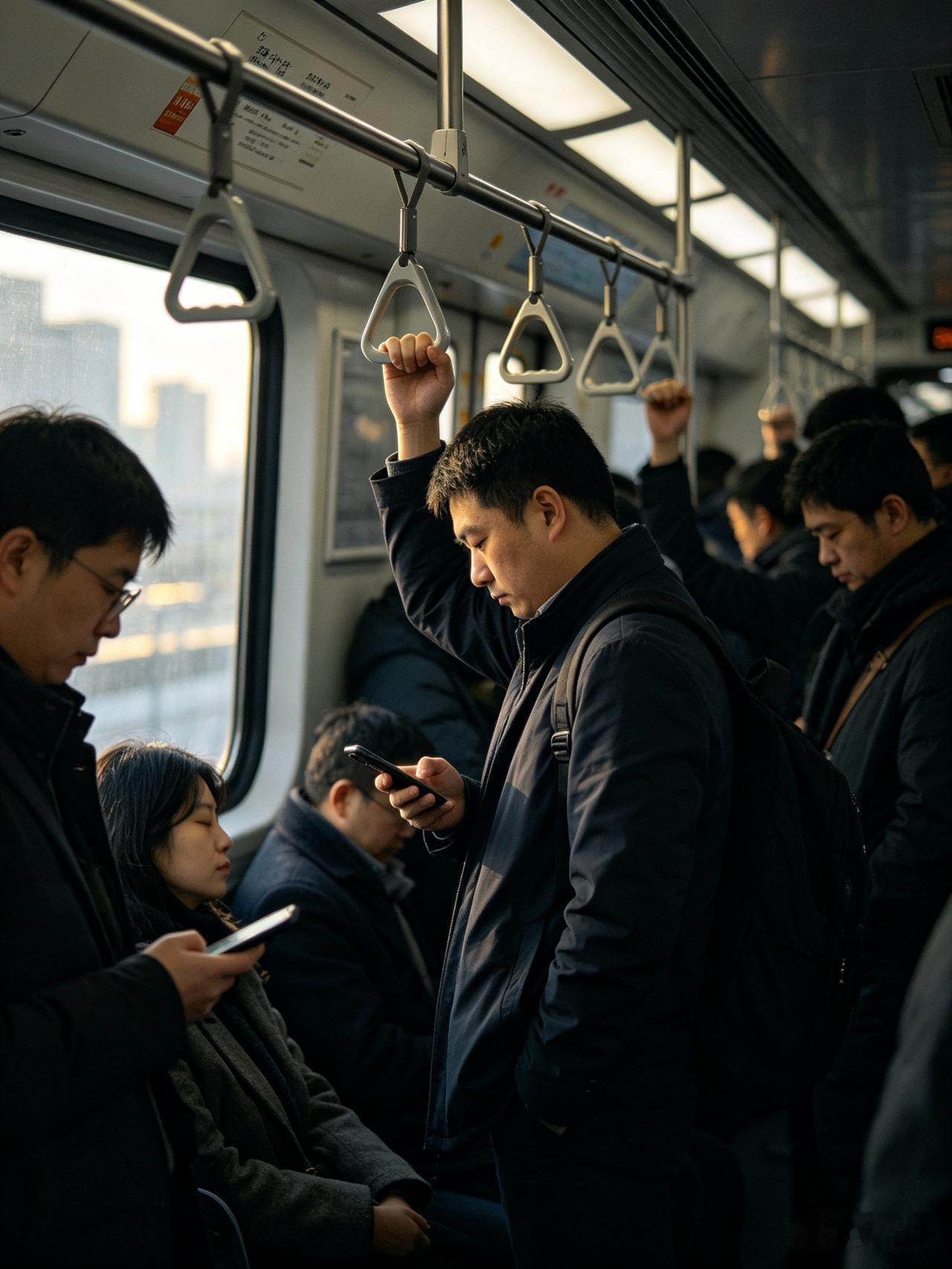今早赶早高峰挤三号线，被人潮推着蹭到了卖杂粮煎饼的小推车旁，顺手买了一套加薄脆加