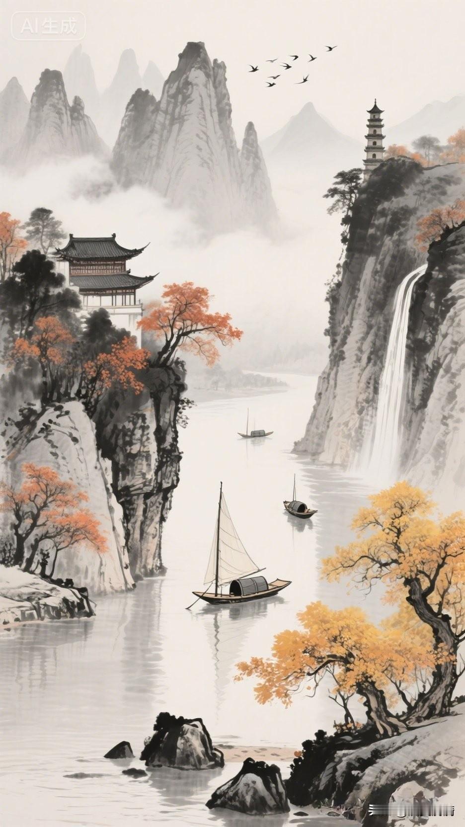 《豁达赋·心海平波》

天地本寄客，何苦逐浮华
江月随舟转，山云共鸟斜
荣枯原上