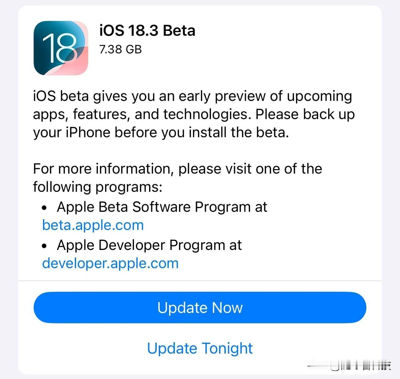 iOS18.3 beta推送