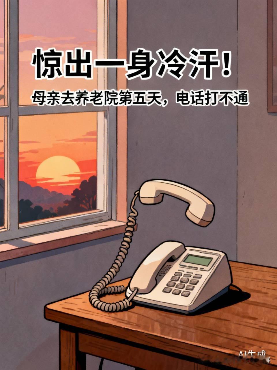 惊出一身冷汗！
母亲去养老院第五天了，怎么电话打不通了呢？
连续拨通两次，都穿出