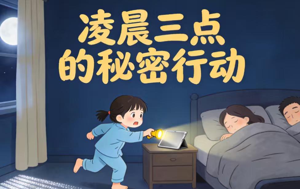 凌晨三点的秘密：孩子等家长睡熟偷玩平板，背后是数字时代的亲子拉锯战
深夜的"秘密
