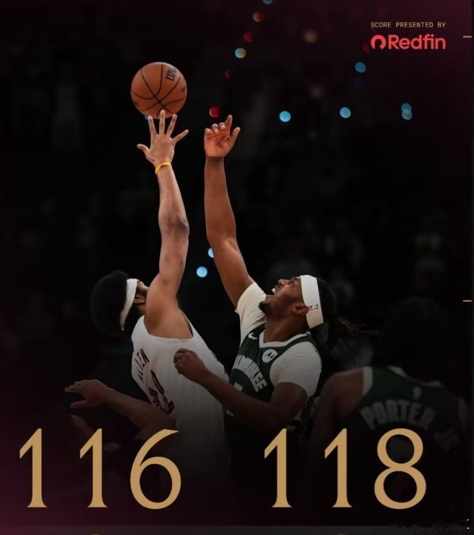 NBA常规赛，雄鹿主场118:116险胜骑士。末节读秒阶段，骑士在第四节还剩35
