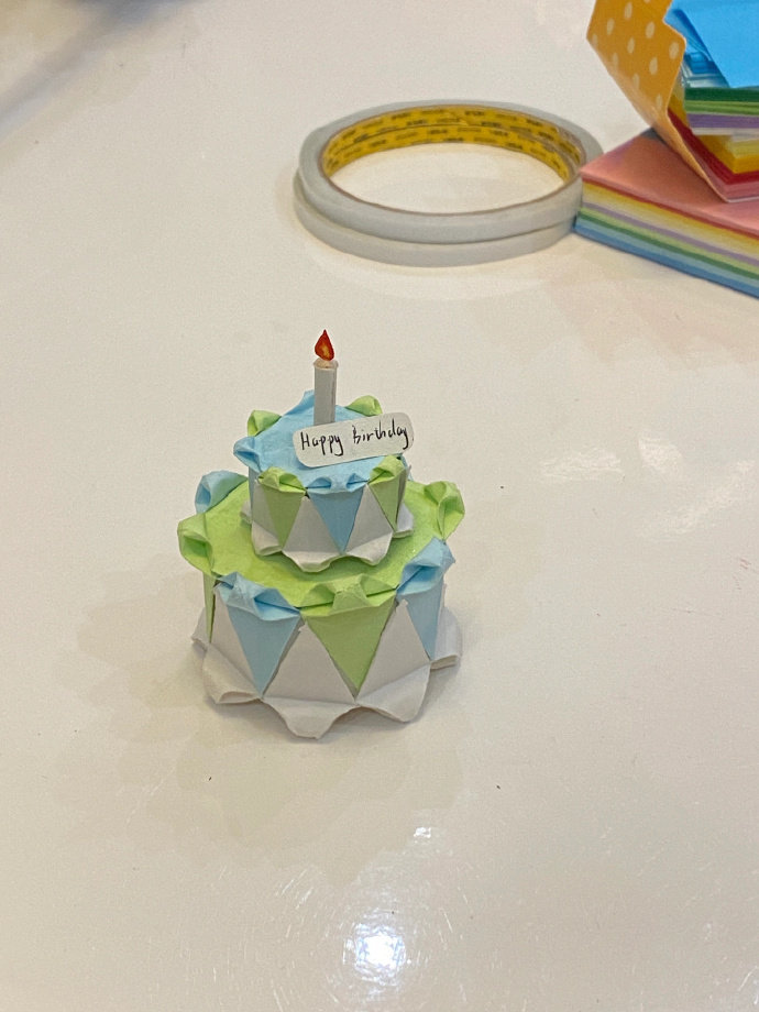 这样谁还不会😠超详细生日蛋糕折纸教程！ ​​​