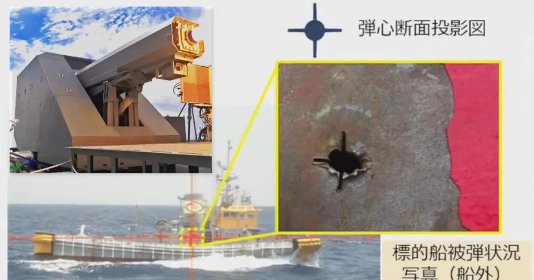 小日子的电磁炮击中目标画面，不可小觑
今年，小日子测试了自己的电磁炮，并命中目标