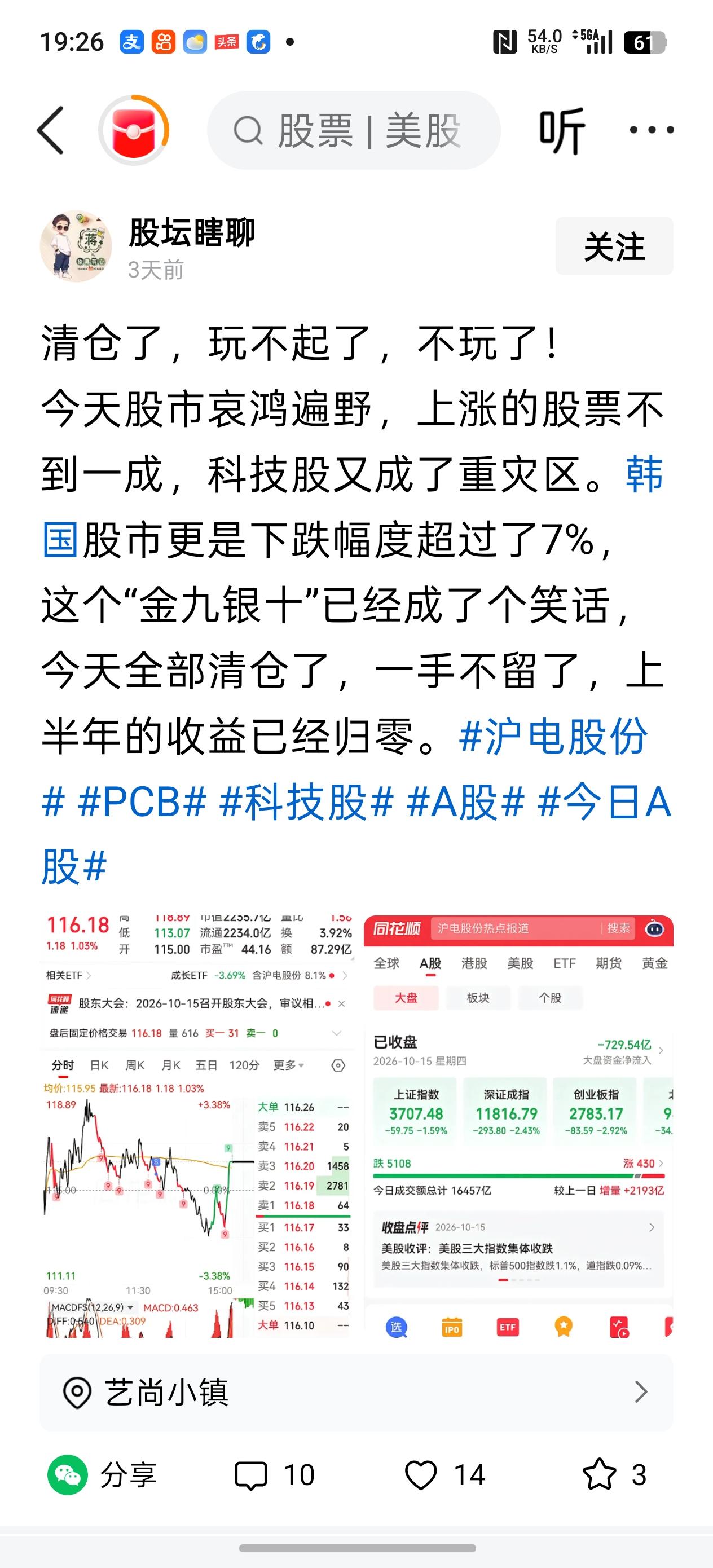 清仓还是调仓?这的确是个问题。
近期在头条上刷到不少含泪清仓股票的小作文，同病相