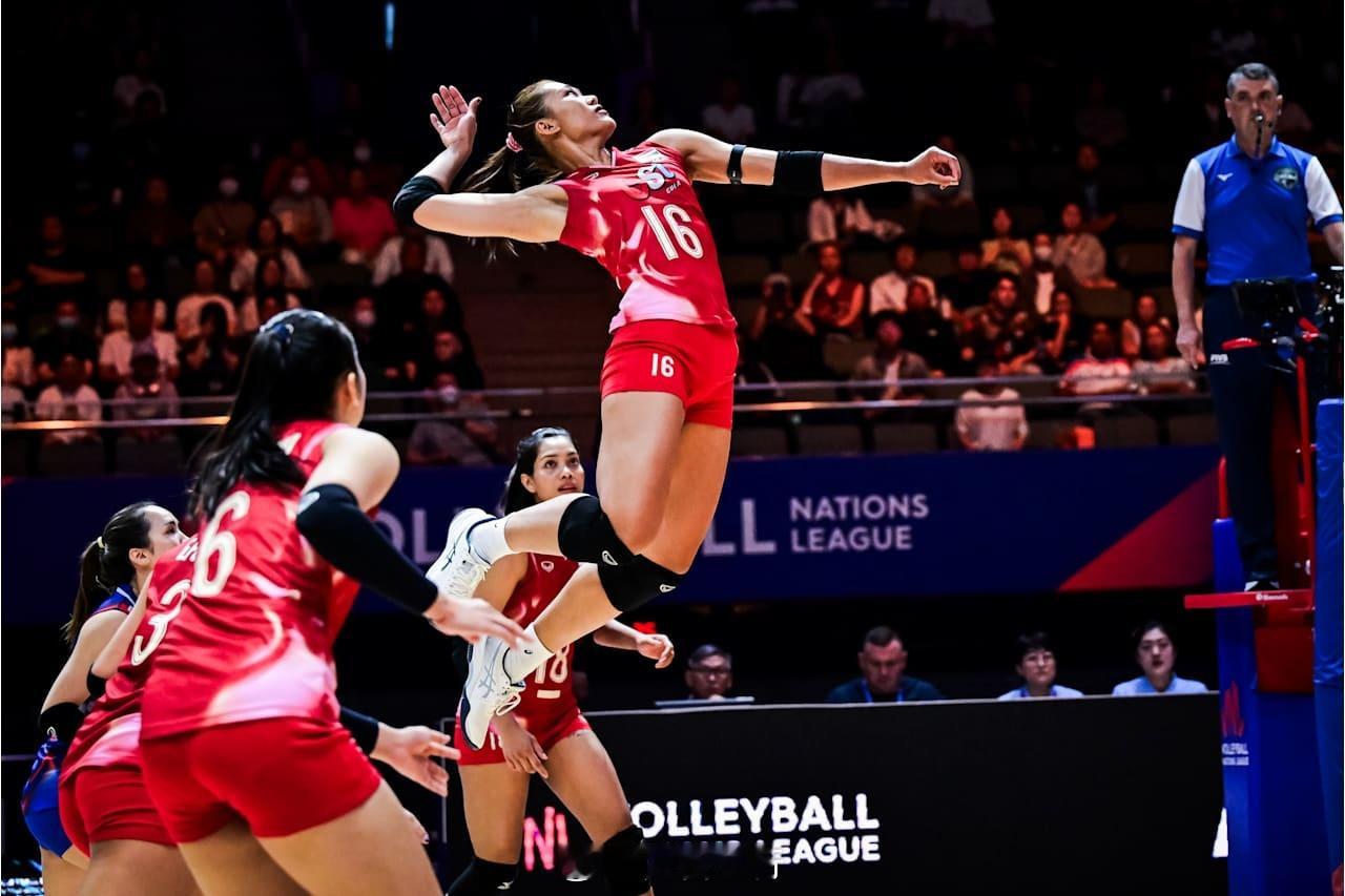 世联赛北京站，波兰女排3比0泰国女排（25-22 26-24 25-22），泰国