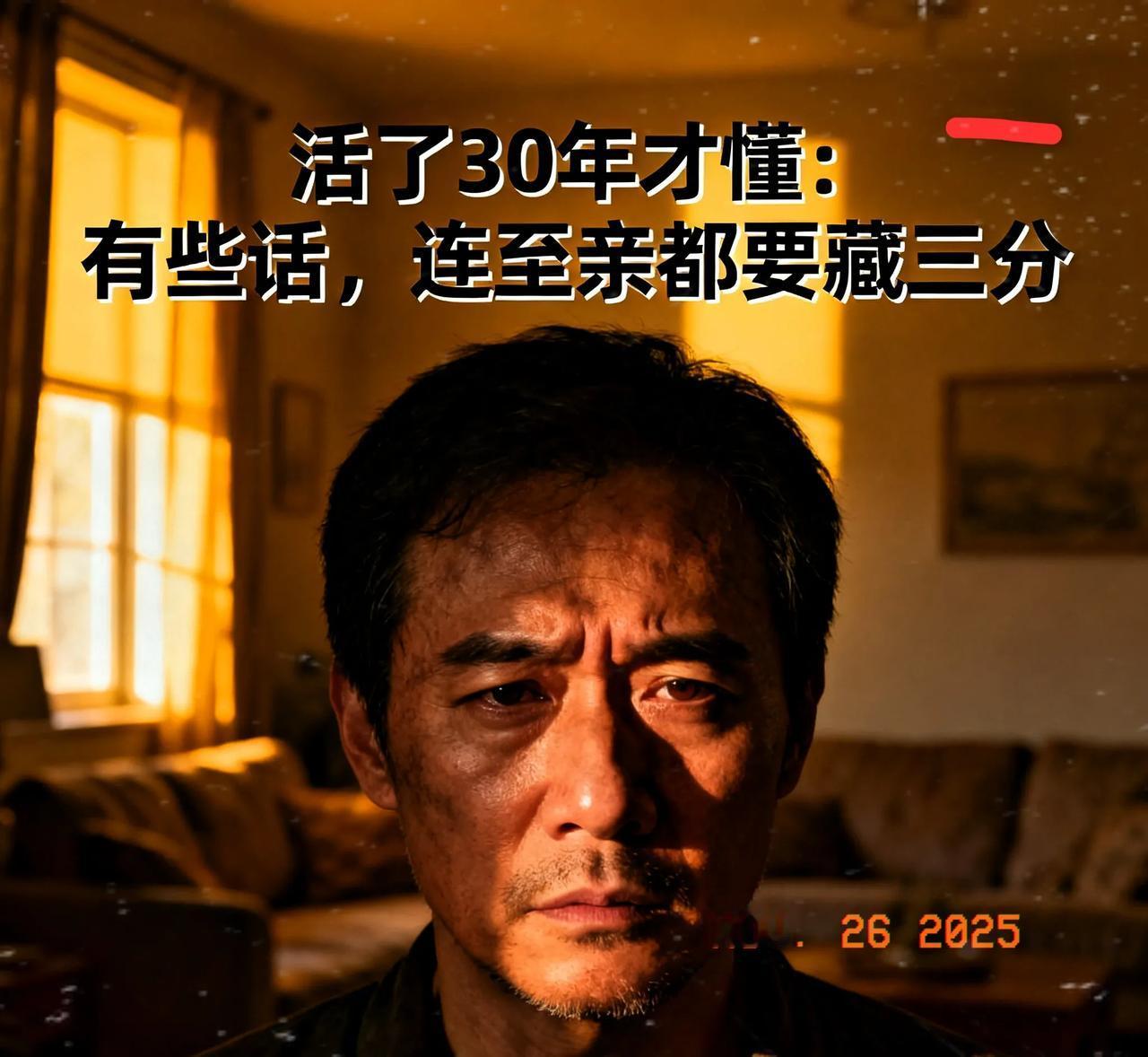 活了30年才懂：有些话，连至亲都要藏三分
 
以前总觉得“对家人无话不谈”才是亲