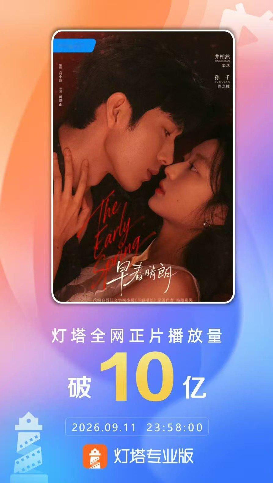 早春晴朗播放量破10亿早春晴朗破10亿 ​早春晴朗播放量破10亿 ​​​