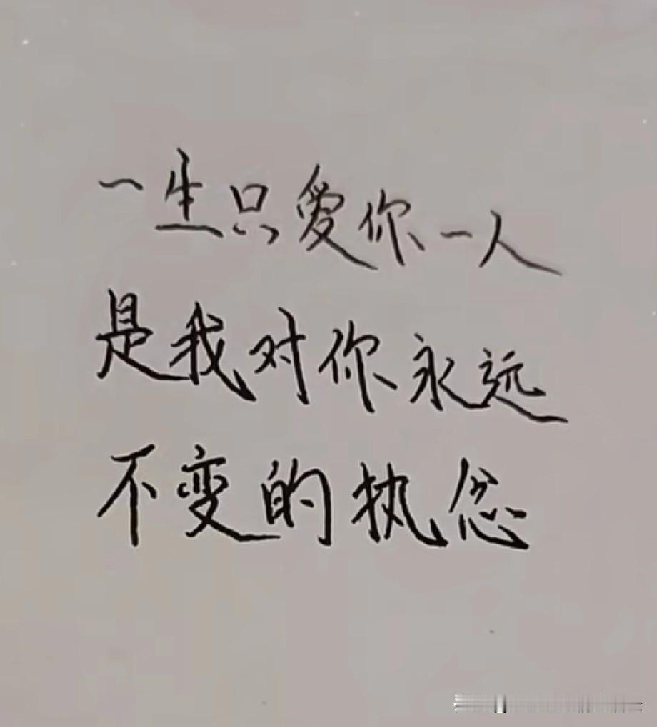 一生只爱你一人
是我对你永远不变的执念
我会一直爱着你
这是我对你一辈子的承诺