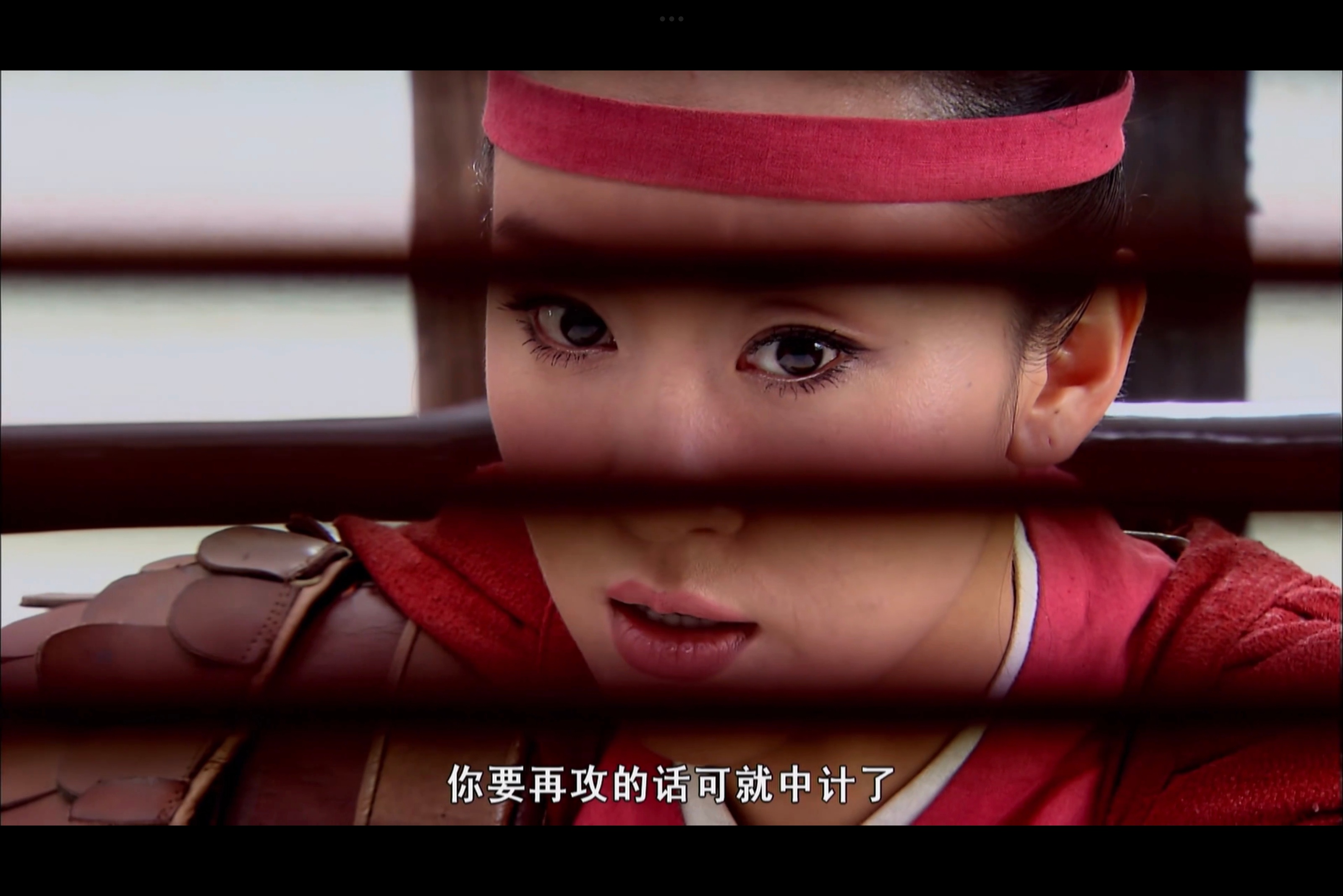 小时候非常不能理解怎么就有木栏在前面碍事，重温才觉得拍得太有意境。穆桂英和婶婶姑