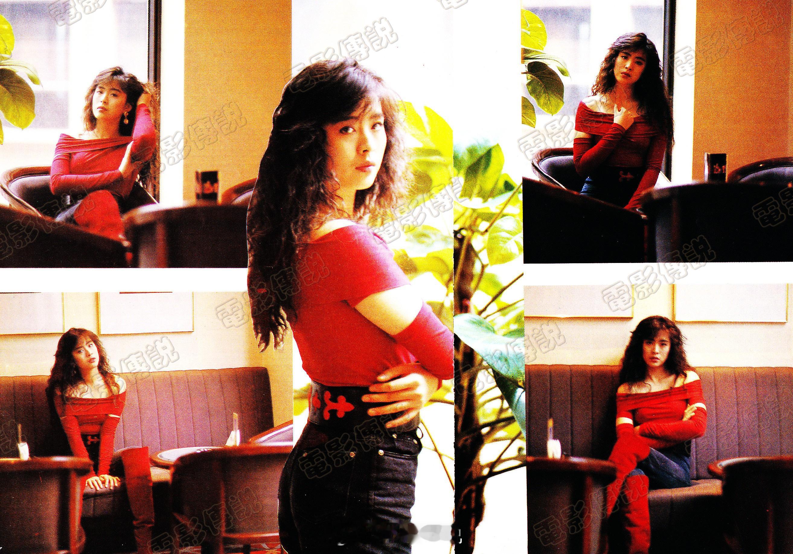 #電影傳說扫描# 1989年，正在拍摄电影《惊魂记》期间的#王祖贤# ，一头电卷
