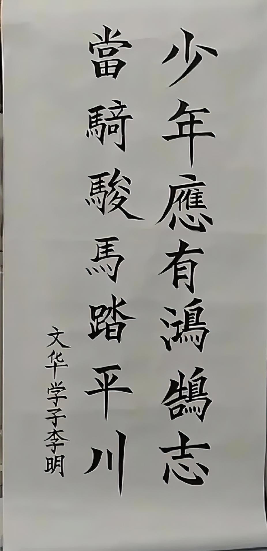 李明同学的楷书，还是比较规范的。他的走红，主要还是因为小孩子写书法的这种身份反差