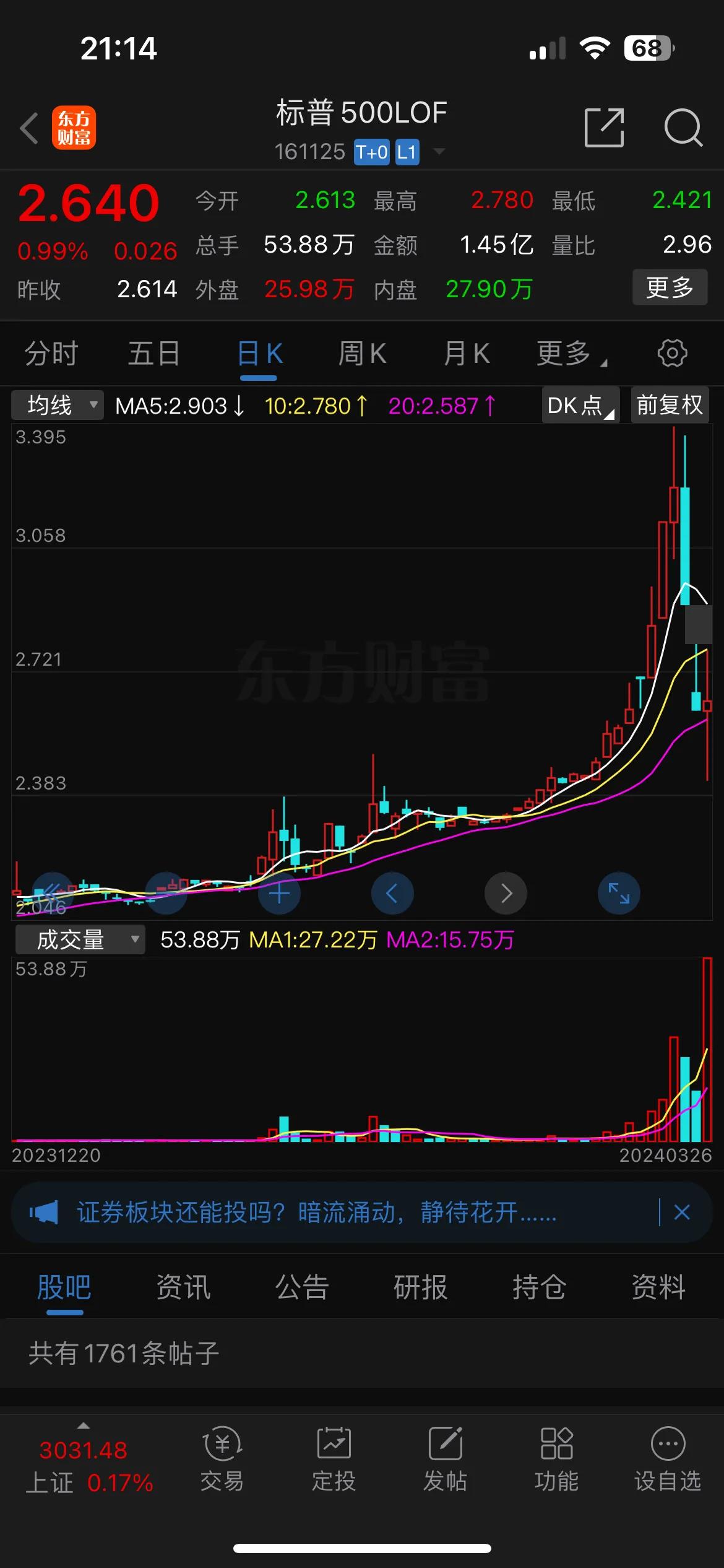 标普500lof（161125）需要挂跌停价跑路吗？

完全不需要！

分析如下