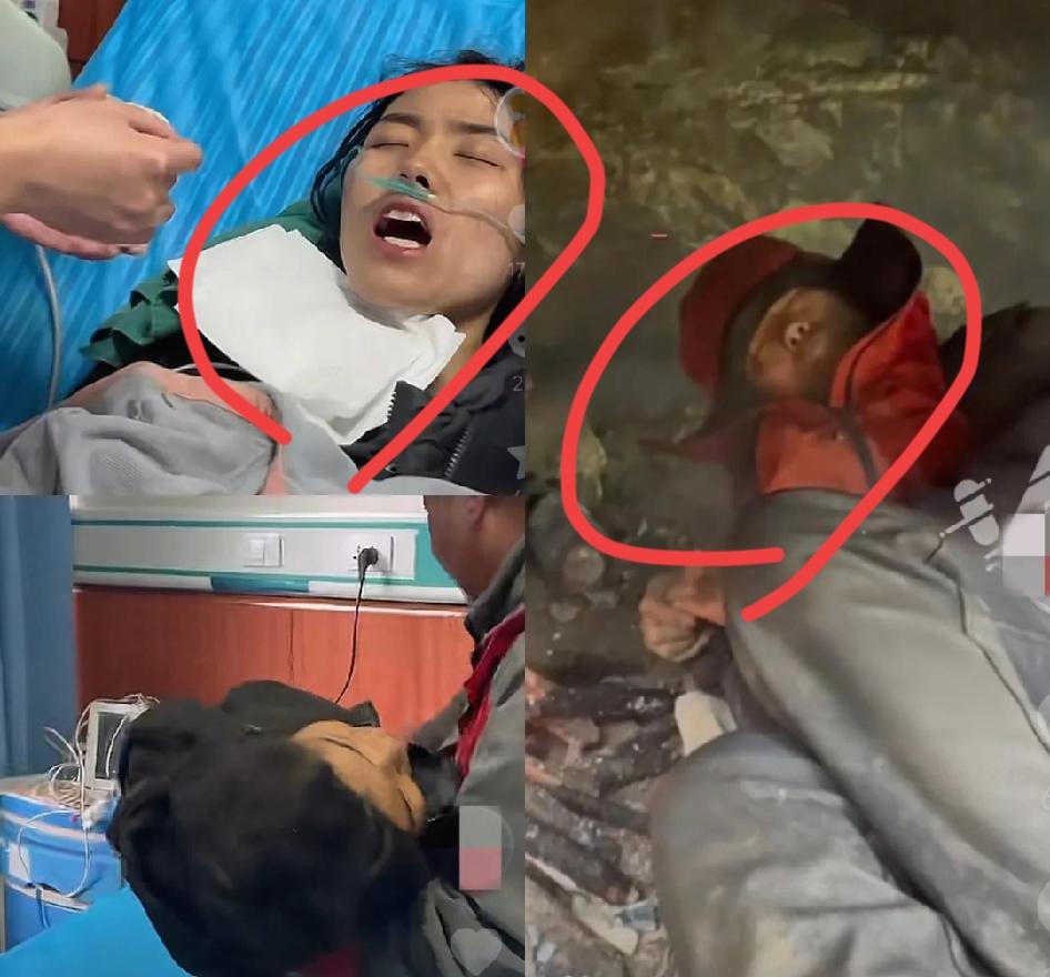 20万奖金，真不是这么好拿的！冷美人被抬下七星山送进医院，闭眼喝着工作人员喂的水