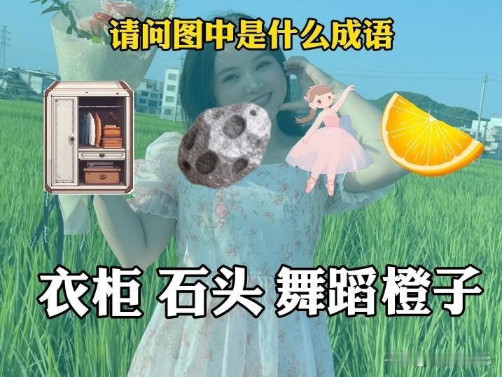 看到衣柜、石头、舞蹈、橙子这几个词来猜成语，还挺有挑战性的。我突然想到“移花接木