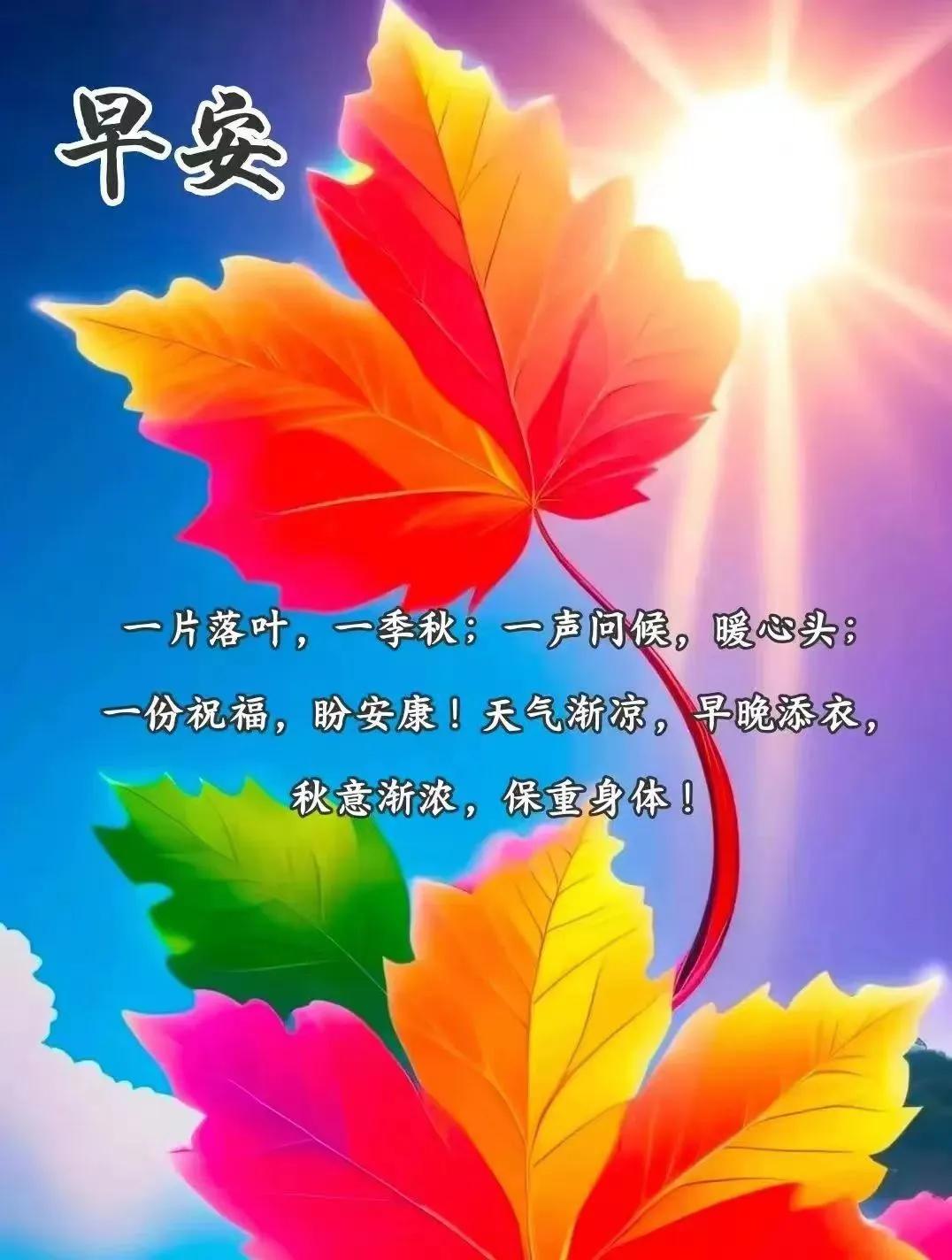 朋友無遠近，
貴在不隔心，
友情本無價，
清晨先祝福，
快樂又平安，
健康壽長長