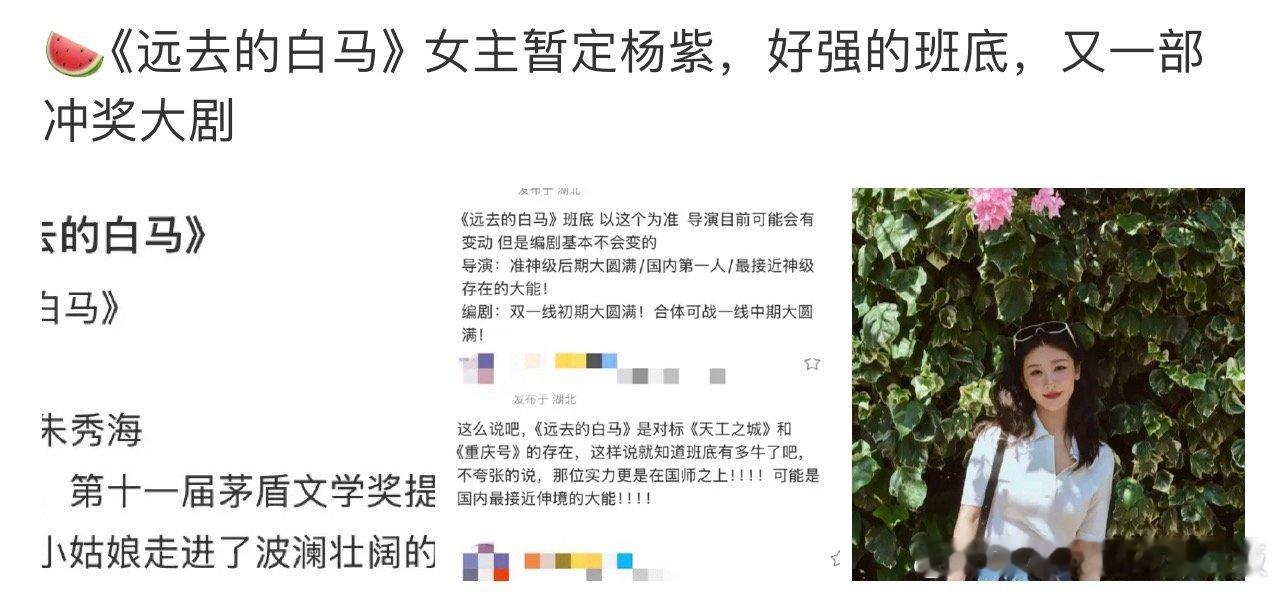 先不说这个🫓真的假的，杨紫拍剧也不是为了冲奖吧，人民的演员为人民演戏，拍的好自