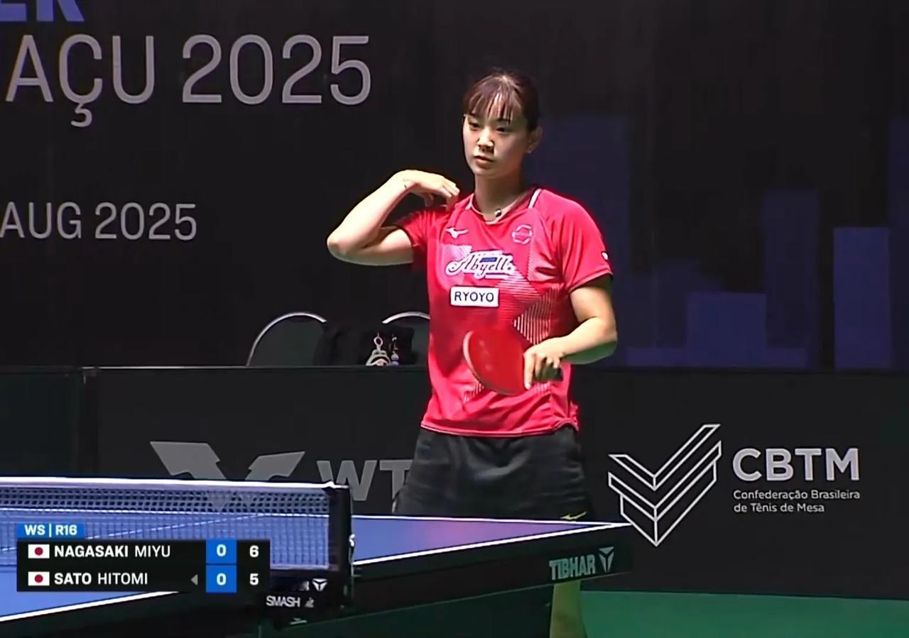 长崎美柚3:1佐藤瞳晋级八强！
WTT伊瓜苏球星挑战赛 女单八分之一决赛，一场日