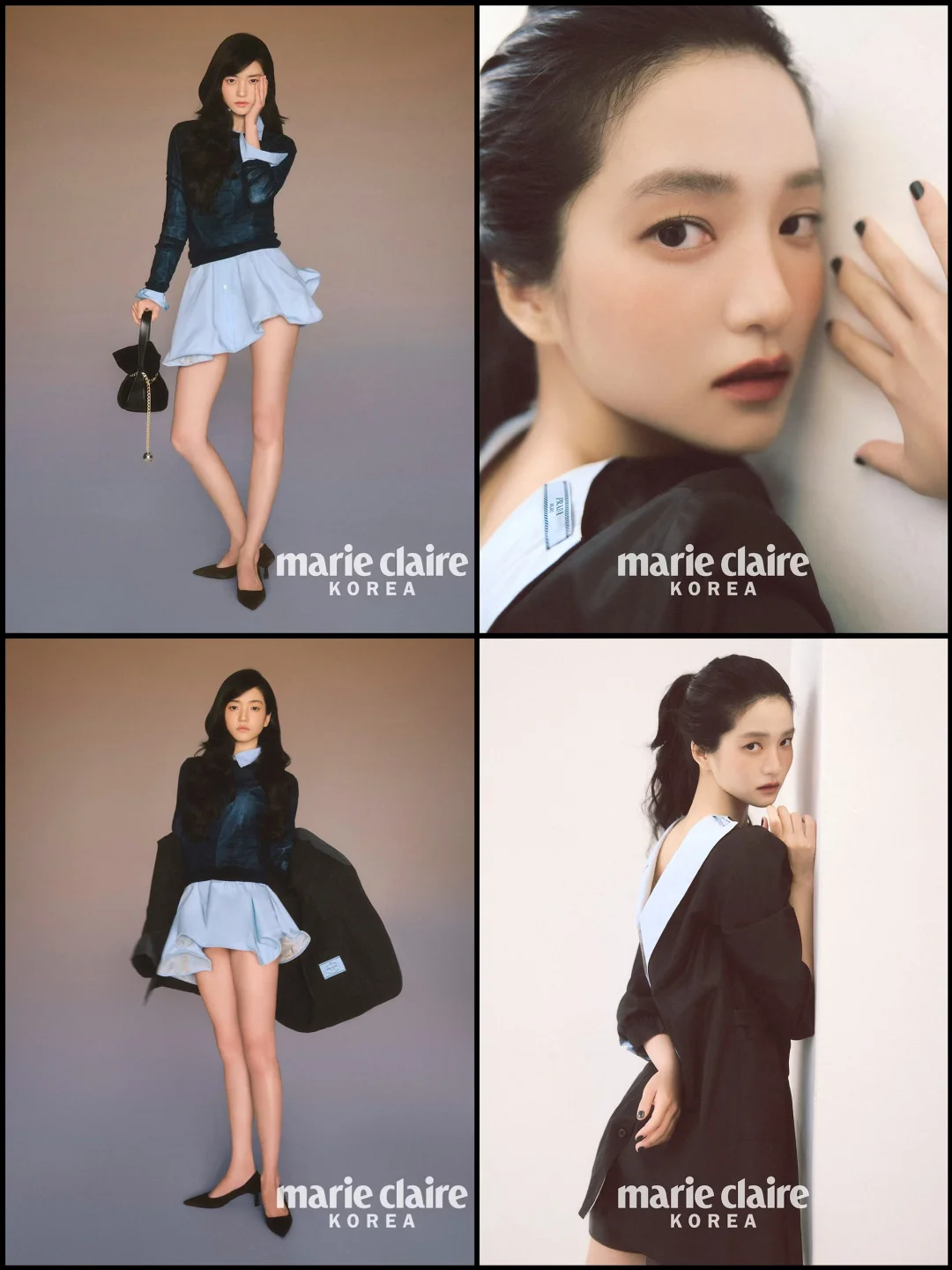 谁懂金泰梨复古慵懒羊毛卷搭文艺清冷Prada