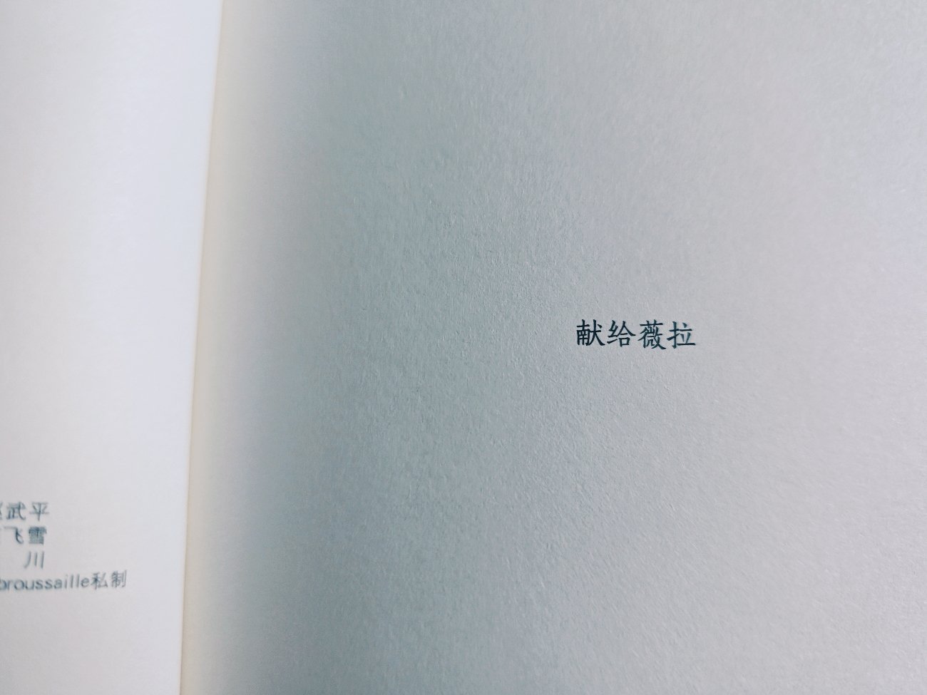 纳博科夫每本书的开头，必然留出一页，只写“献给薇拉”，他妻子。一般这种艺术家，作