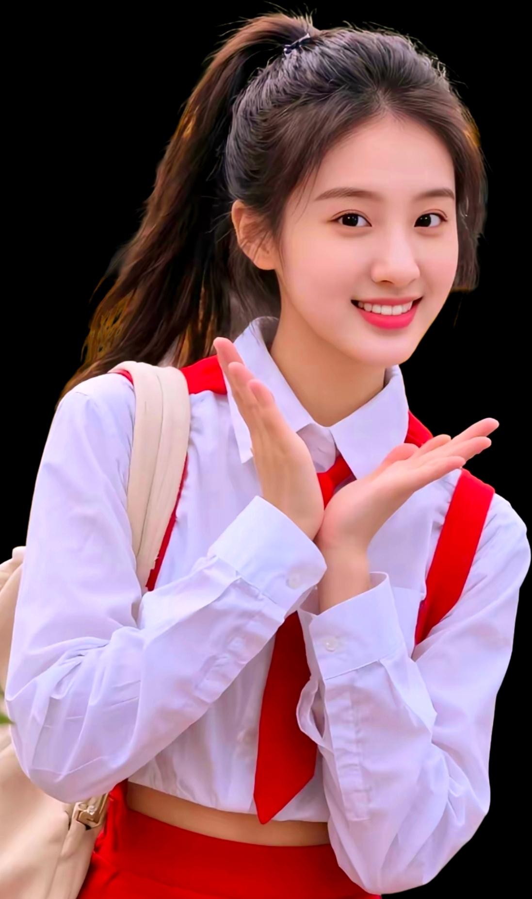 这位小姐姐在比心呢！孤灯挑尽清宵半