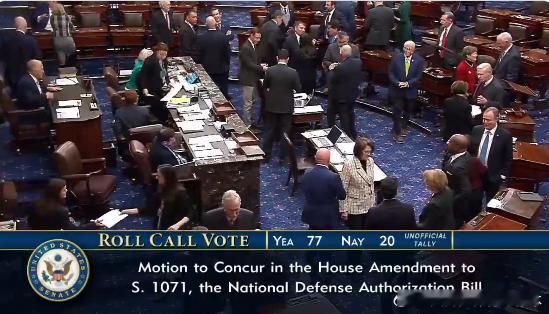 【黄金时代】美国参议院以 77 比 20 的投票结果最终通过了 9000 亿美元