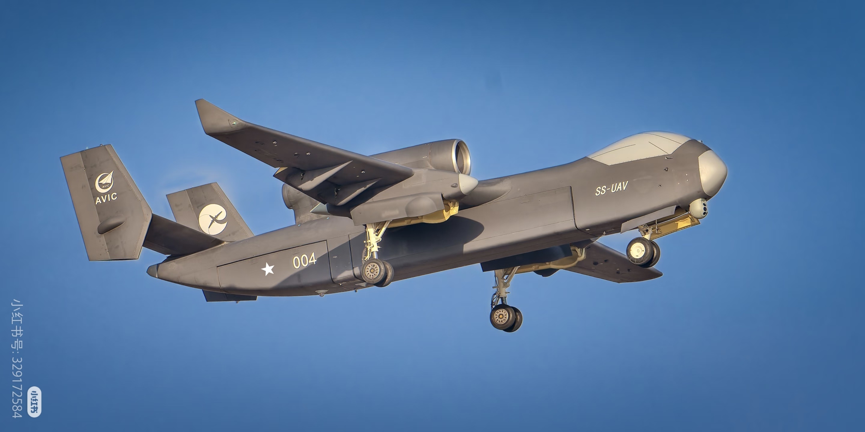 XHS上刷到的“九天”无人机首飞图，说是图源群友王老帅。（侵删） 