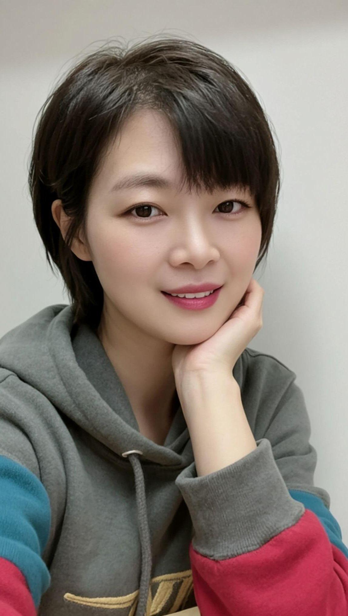 AI短发自拍 颜值 甜美女孩穿搭 少女写真简约时尚款穿搭