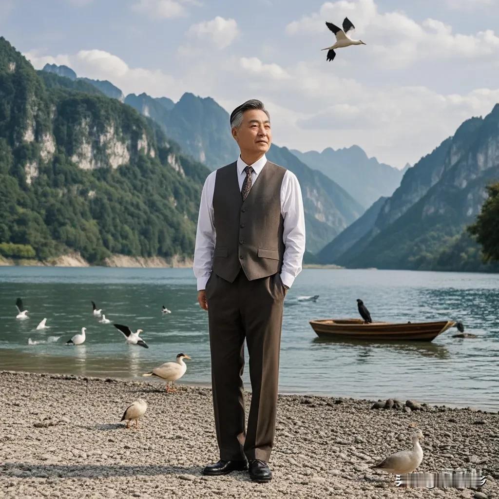 《深秋冬韵》
   松柏山头驻，
   苍翠荡绿波。
   碧水映枫林，
   