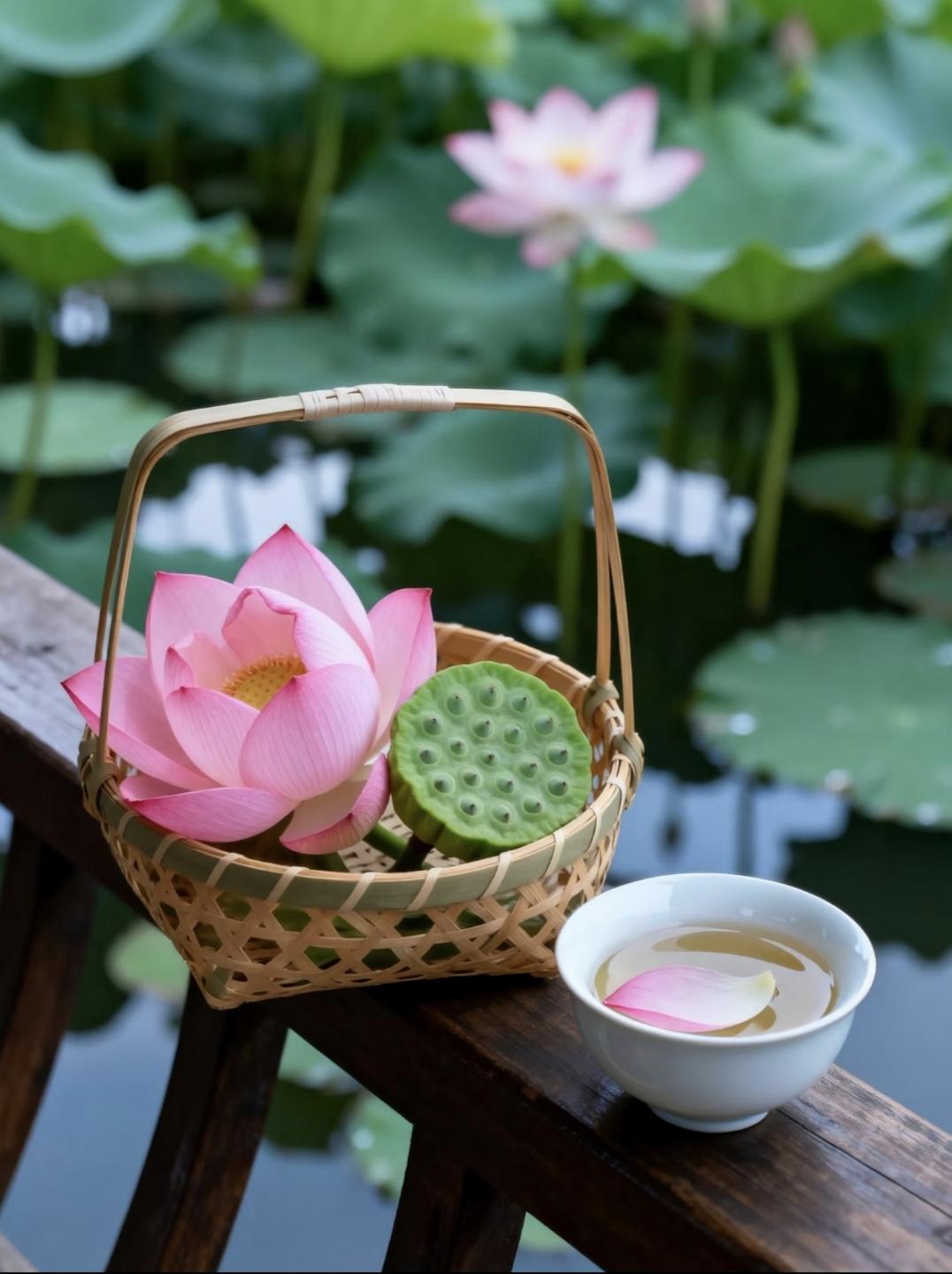 一池荷花，半卷夏梦，清风徐来，皆是温柔。传递正能量 传统文化 绘画