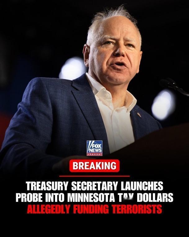 美国财政部长斯科特·贝森特发起了一项联邦调查，调查有关明尼苏达州税款在拜登政府和