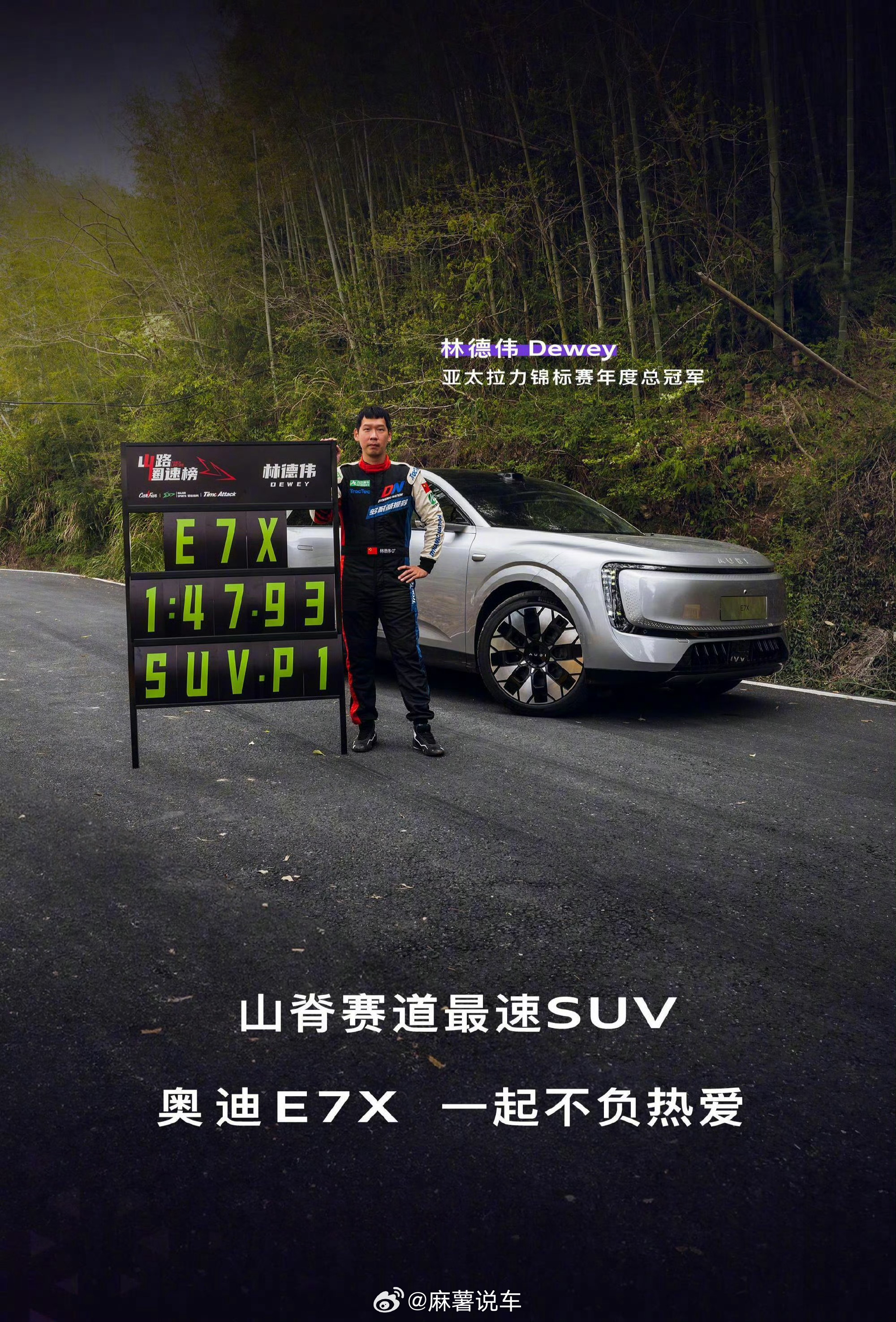 奥迪登顶亚洲山脊赛道最速SUV奥迪E7X没上市就刷圈，1分47秒93登顶亚洲山脊