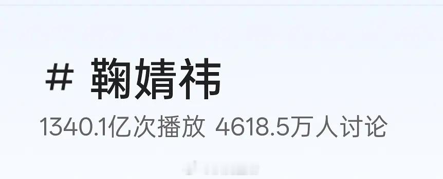 鞠婧祎快手热度女王吧，话题播放量超1300亿，超4600万人讨论。
