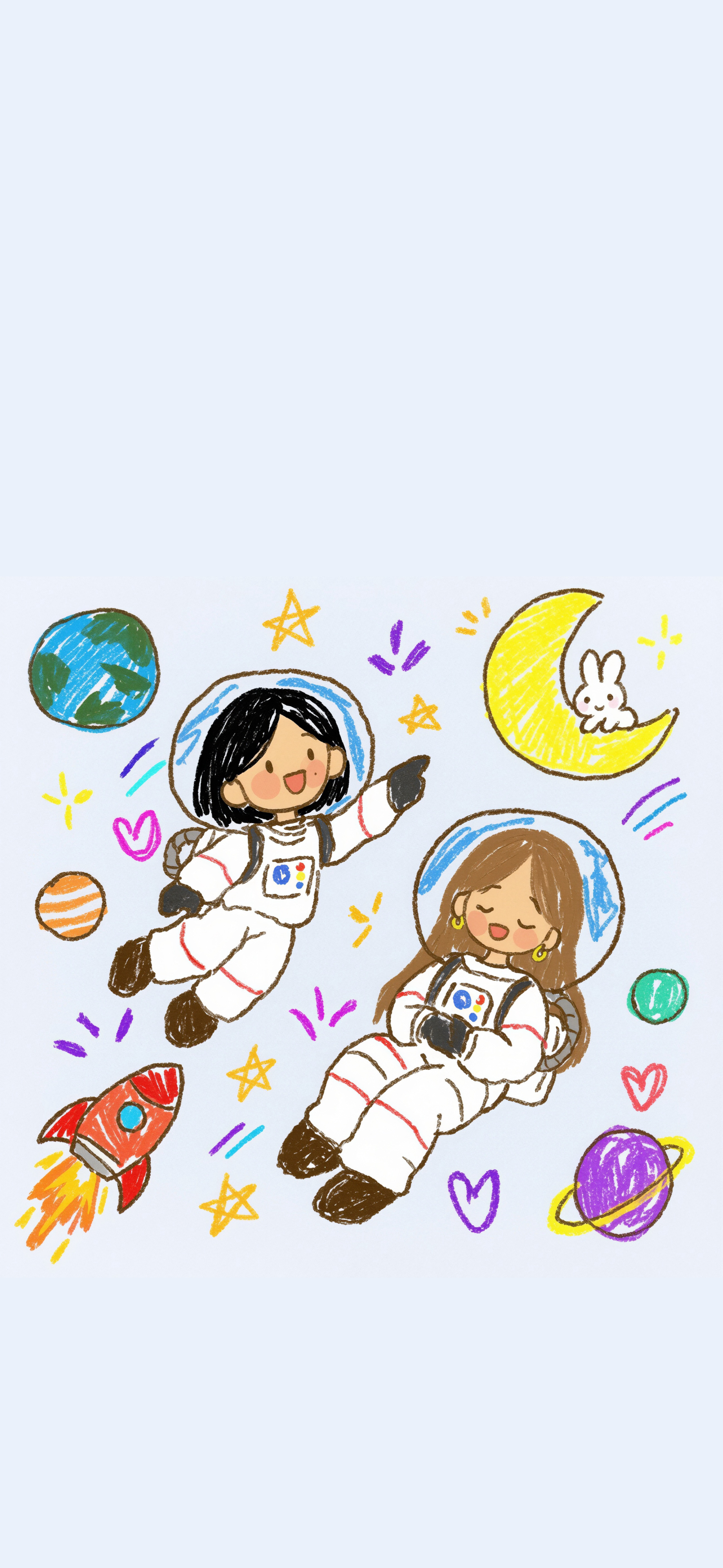 ｜插画壁纸 iu壁纸 我是蓝色月亮项链