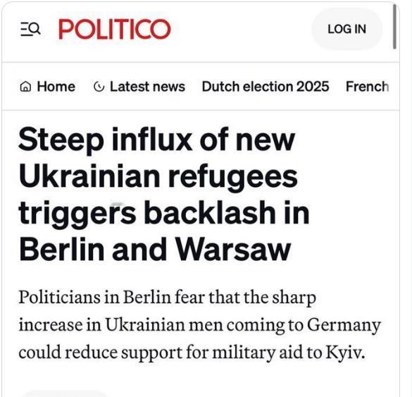 【🇩🇪 德国计划削减乌克兰难民福利，聚焦“有工作能力”群体。】据《政治报》报