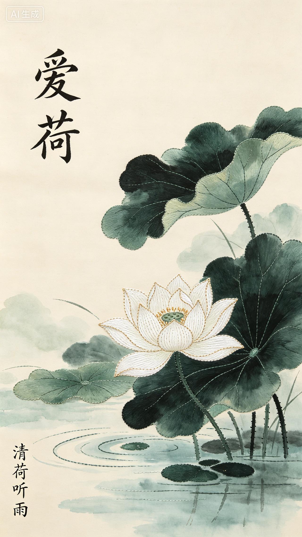 绿柳醉轻烟
这是最贴合初夏柔婉氛围的对句。上联写青荷在浅夏的风里慢慢舒展花瓣，把