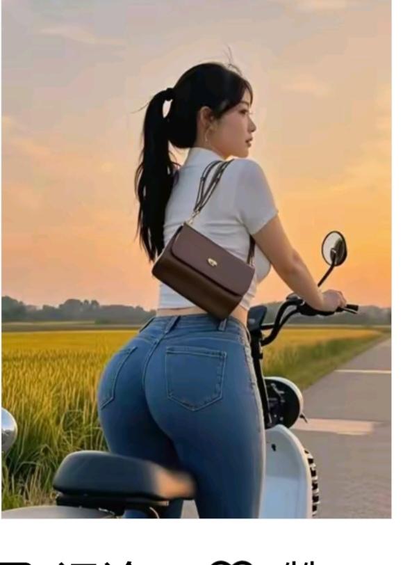 安全第一
美女在骑电动车；
安全意识还是轻；
骑车不戴安全帽；
行驶之中抬屁股；
