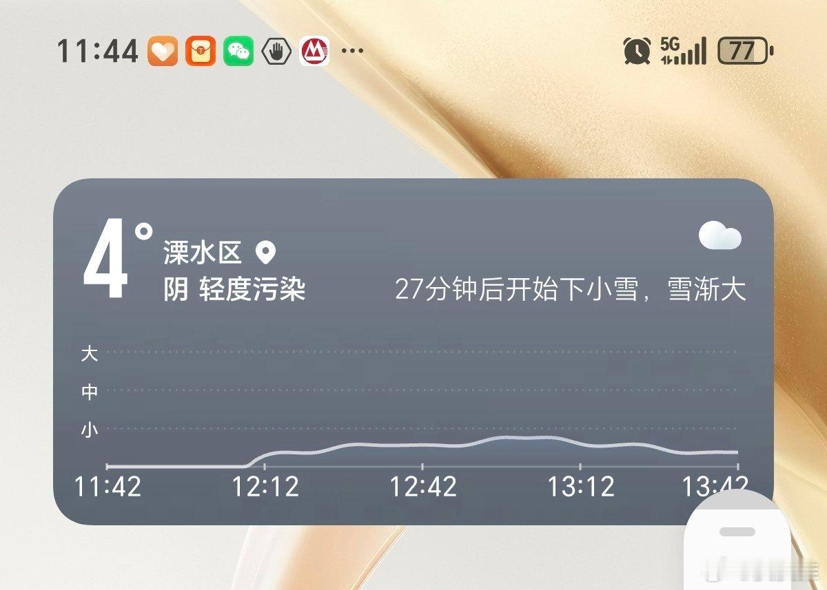 荣耀手机提醒我，一会下小雪了❄️ 南京·溧水区