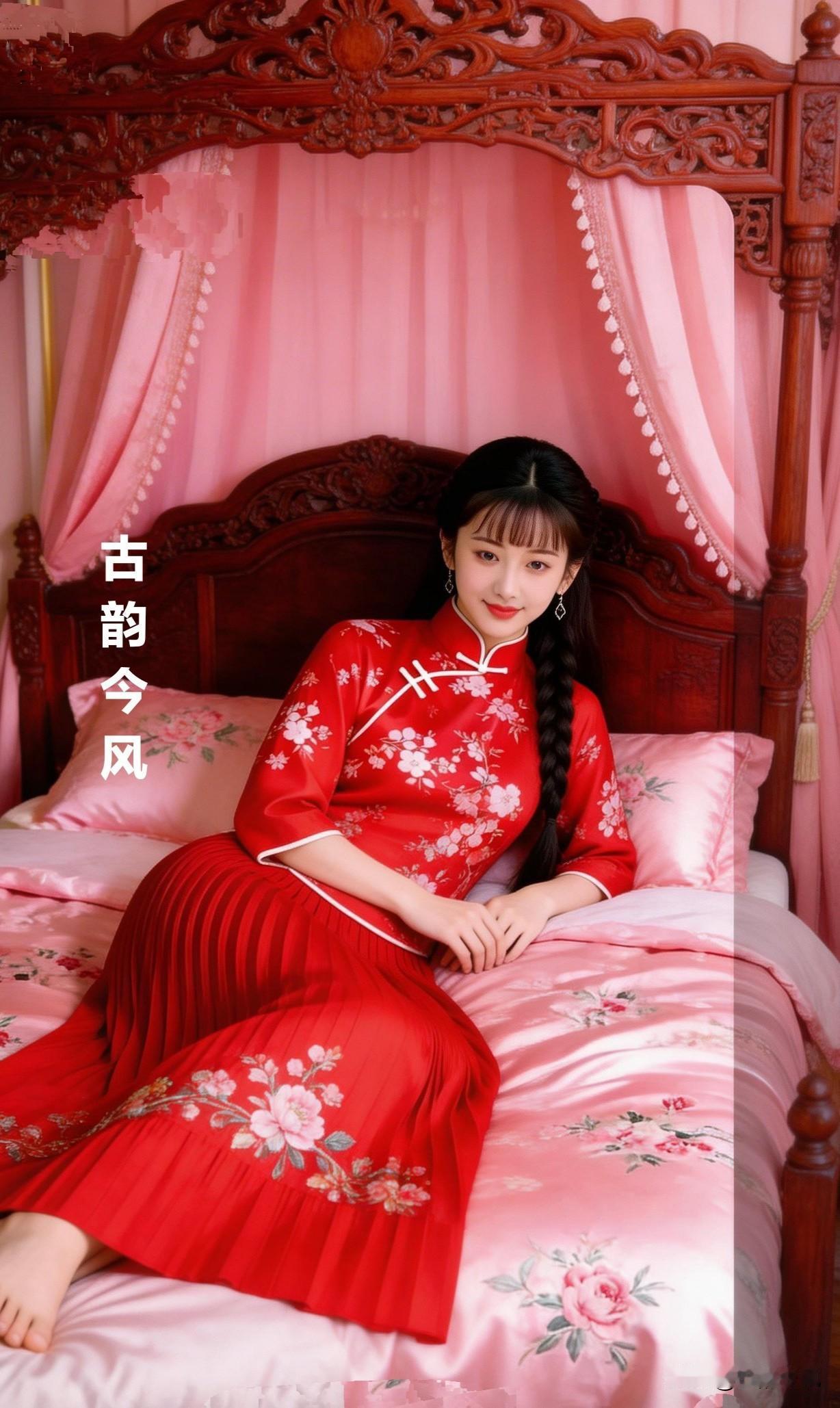 应朋友的邀请今天再为大家分享一组辫子姑娘的艳照，希望大家喜欢。
《西江月.辫上春