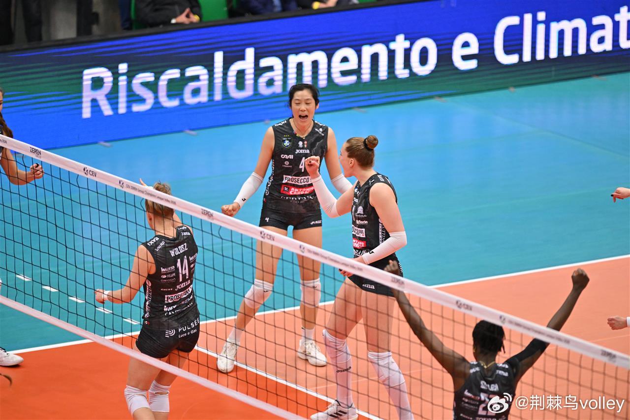 朱婷图集！朱婷 女排欧冠 科内利亚诺晋级欧冠四强 荆棘鸟volley
