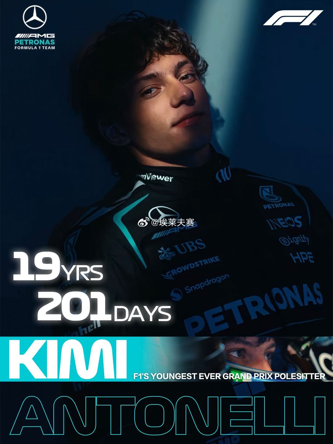 F1安东内利夺f1中国站冠军 新kimi新冠军久违的领奖台红色梅奔老四归位，今年