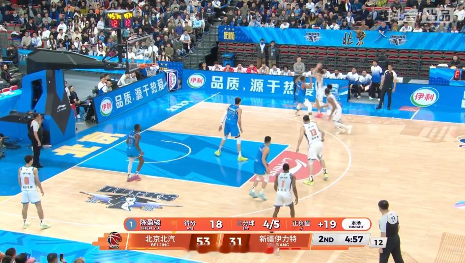 两节还没打完，这陈盈骏杀疯了。太准了吧！全场打完的得多少分啊