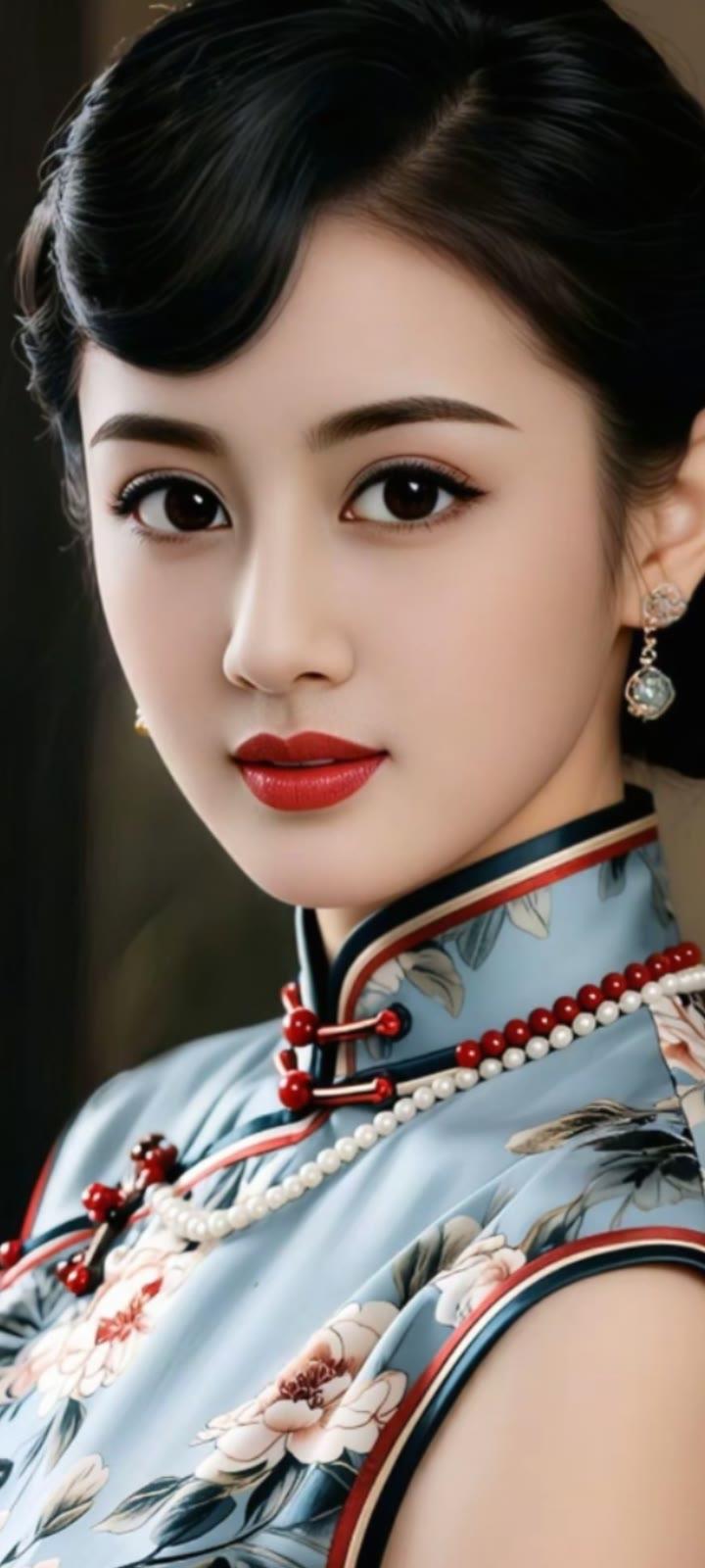 复古旗袍风，优雅气质满满🌸💄